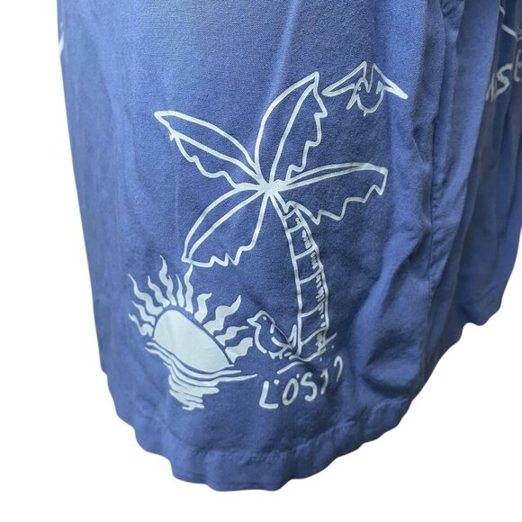 Brooklyn Cloth Graphic Streetwear Shirt Blue Button Up Rayon Size M Psychedelic - Picture 6 of 10